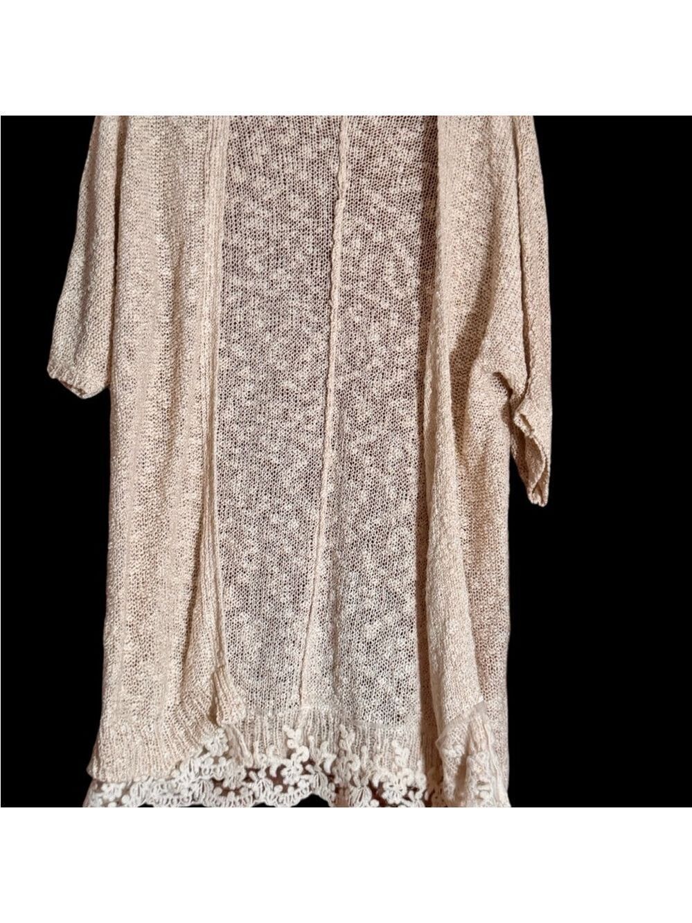 Rue21 Cream Knit Cardigan with Lace Detail